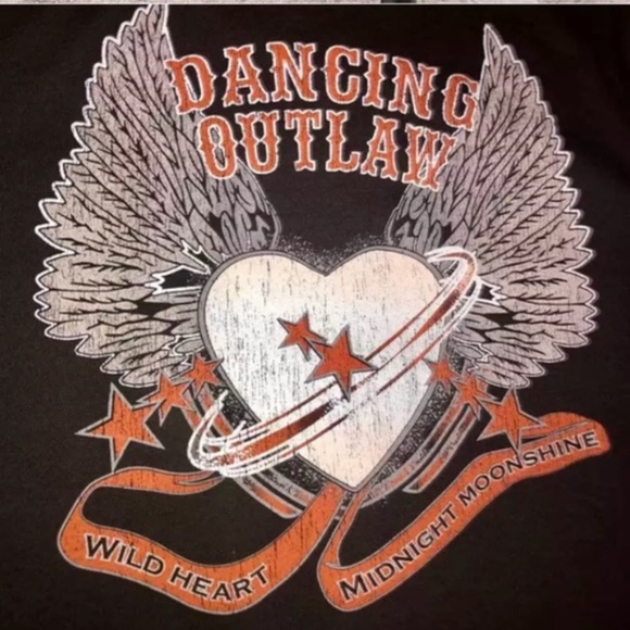 charcoal Dancing Outlaw Graphic tee dress heart - Picture 3 of 7